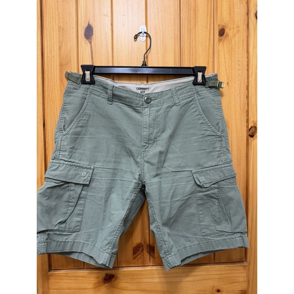 Carhartt WIP Cargo Aviation Shorts Olive Green Bermuda Size 30
